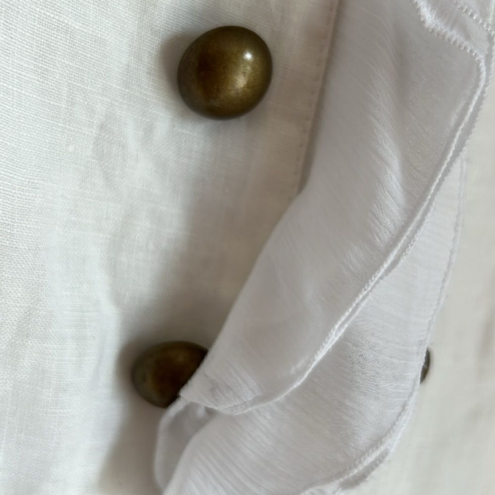 Soft Surroundings Jacket 100% linen ruffle S - Picture 4 of 9